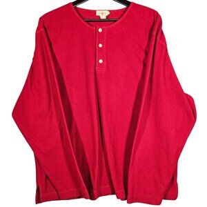 J.Crew Red Long Sleeve Henley Pullover Shirt With Button Placket For women Med